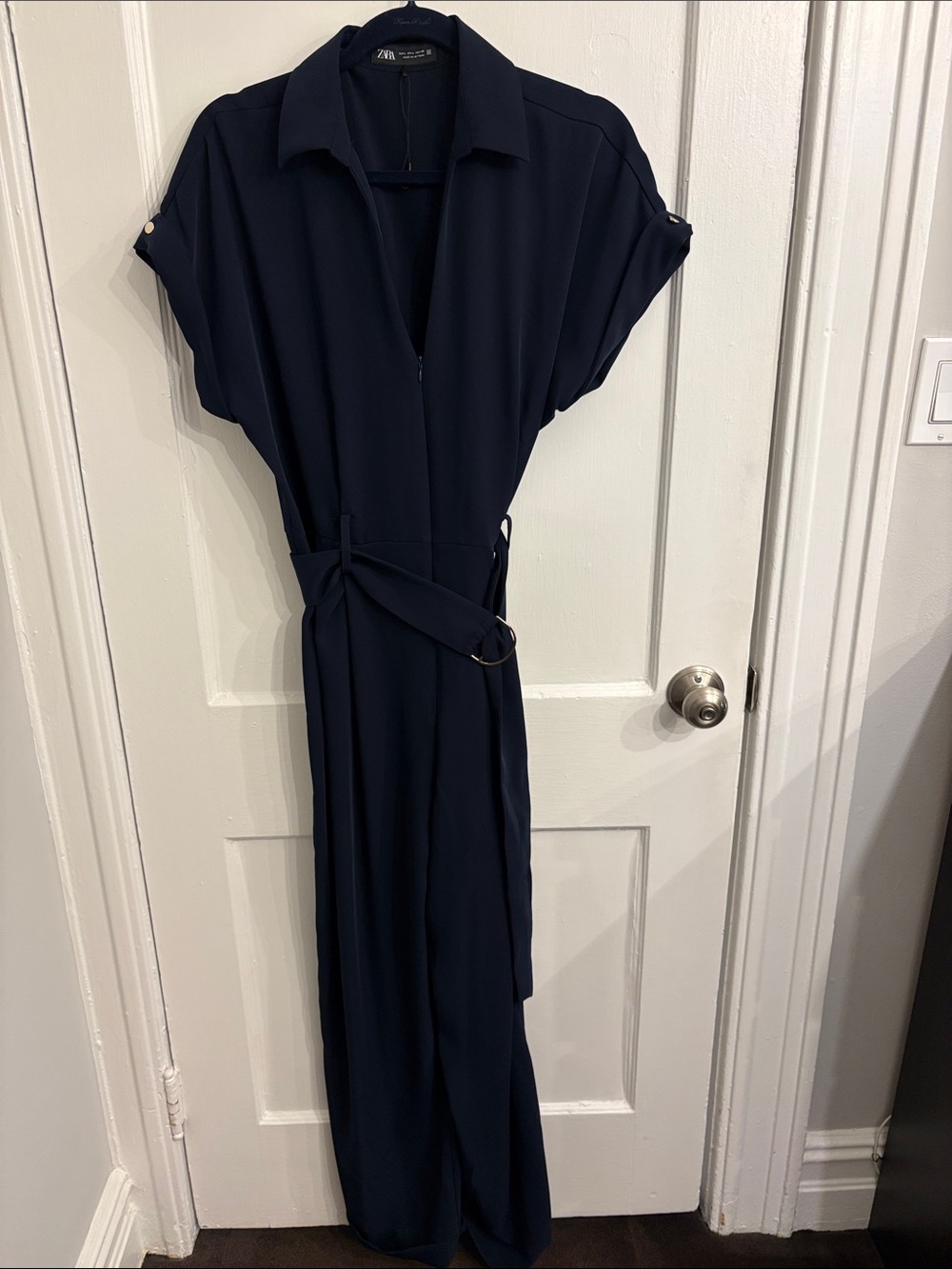 Zara size large navy blue jumpsuit